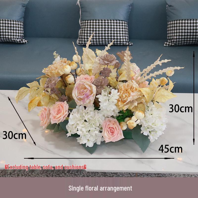 Pastorales Seidenblumenarrangement für Wohnzimmer oder Esstisch-Dekoration