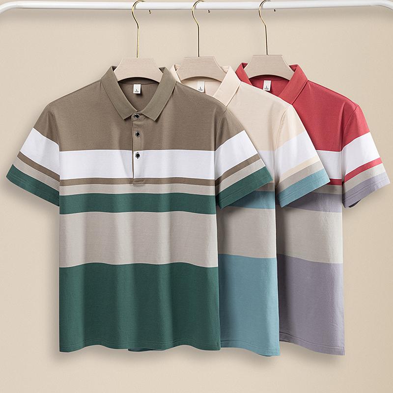 Summer Solid Color Men's Short Sleeved T-shirt Thin Business Lapel Men's Polo Shirt