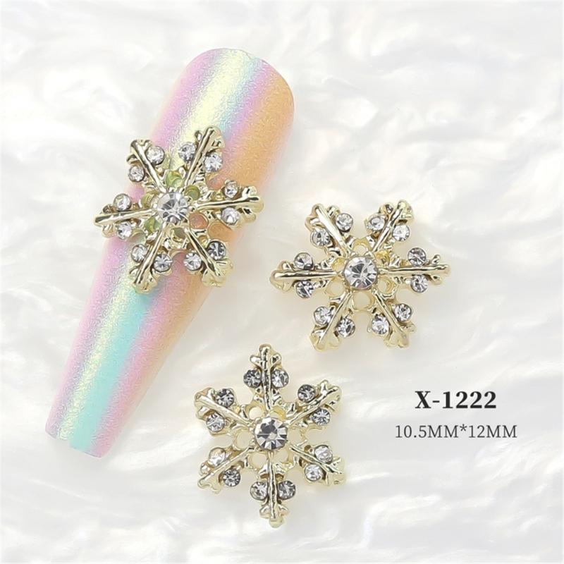 Create Beautiful Nail Designs with 10pcs Shimmering Snowflake Nail Charms Nail Decorations