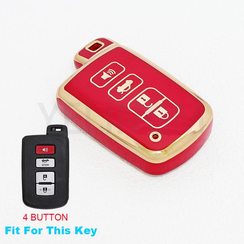 4Buttons Car Key Case Cover For Toyota Camry Corolla RAV4 Highlander Avalon 2015 - 2017 Smart Control Protector Shell Holder