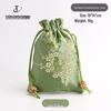 Brocade Jewelry Pouch: Plum Blossom Drawstring Flannel Bag for Hand String and Walnut Storage