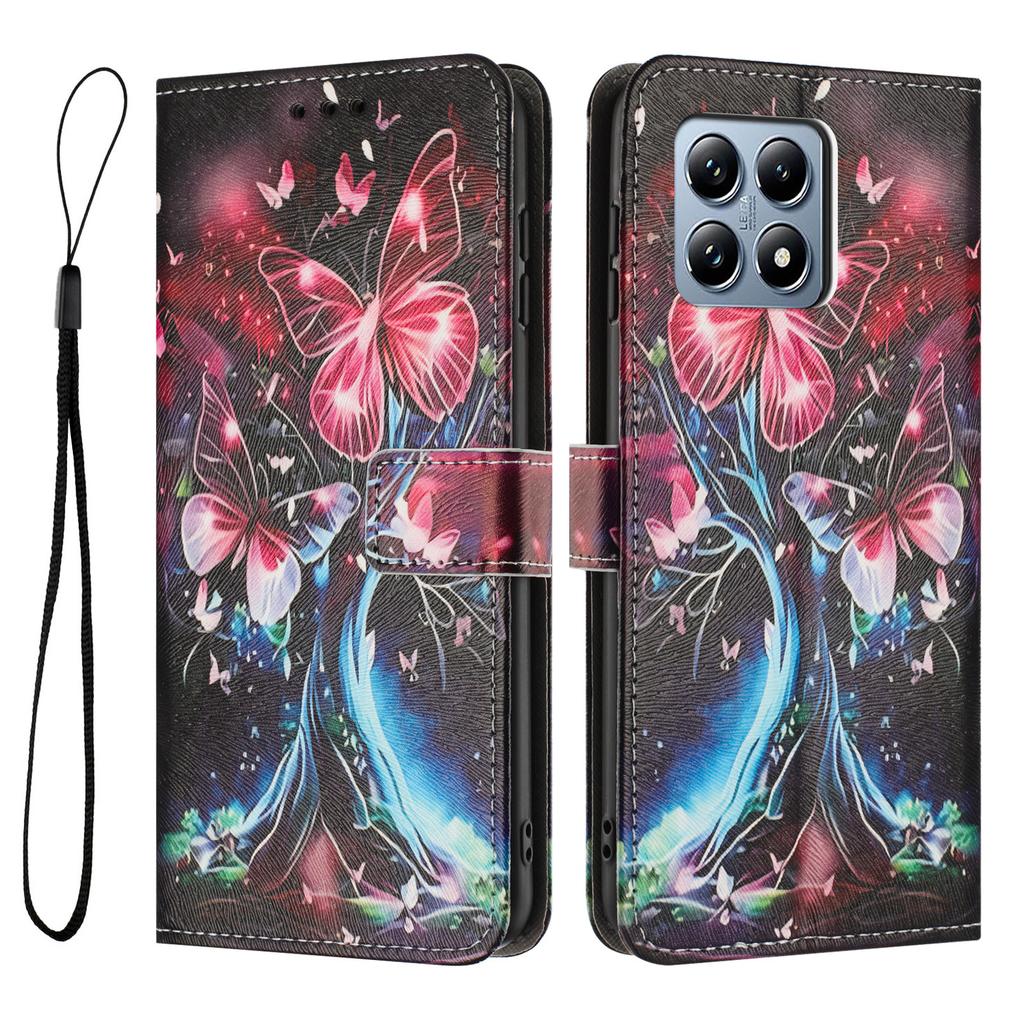 For Xiaomi 15T Wallet Case Pattern Printing PU Leather Phone Cover with Lanyard