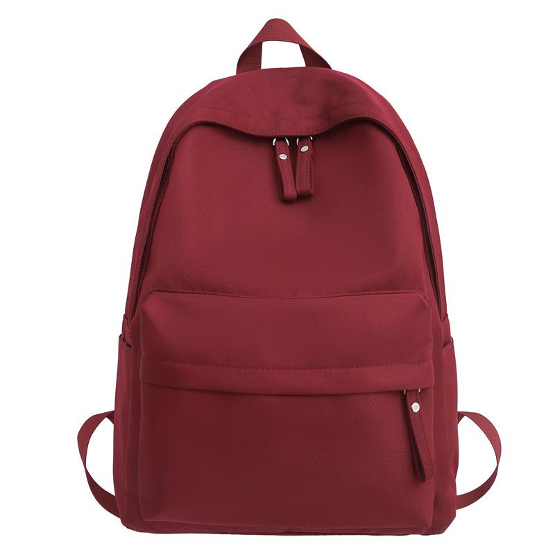 Large Capacity Simple Solid Color Backpack for Junior & High School Girls - New Korean Style, Versatile for College Students