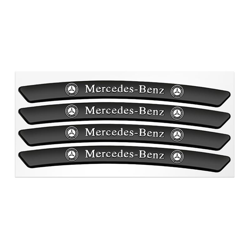 2025 Hot 4pcs Car Wheel Hub Sticker Tire Rim Metal Alloy Strips For Mercedes Benz AMG W206 W204 W205 W212 W213 W221 W222 W223 W2