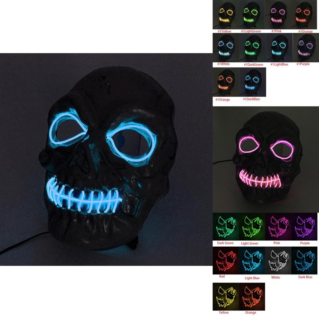 Premium Face Mask With Led Light Ideal For Halloween Dance Party Cosplay Decor