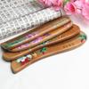 Painted Flower Peach Wood Healthy Scalp Massage Anti-Static Comb Hair Care Tool