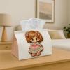 1pc Cute Cartoon Character Decorative Doll Pastel Pink Tissue Box with Storage Organizer for Home, Kitchen, Car, Spill-Resistant& Easy-Clean Design, L