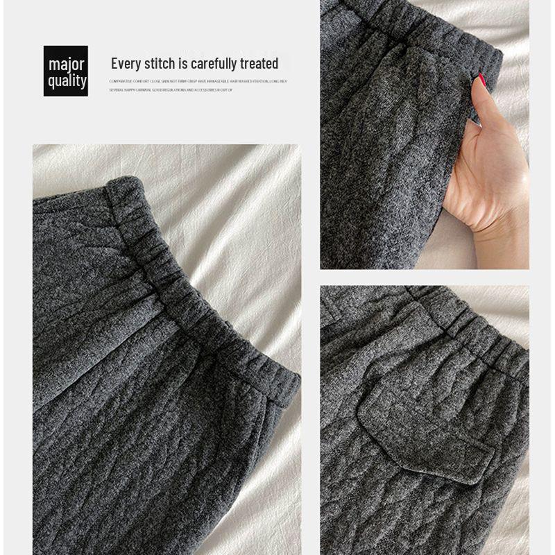 Women's High Waist Retro A-line Dark Grey Knit Shorts - Spring 2026 Collection, Petite Bootcut Base Layer