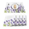 1PC Table Mats Purple Lavender Printed Linen   Kitchen Accessories Home Party Decorative Placemats