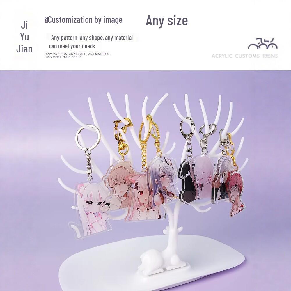 Double Layer Custom Acrylic Anime Standee Keychain with DIY Picture Wobbly Toy Desktop Ornament