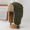 Windproof Ear Protective Hat Thickened Lei Feng Cap Simple Winter Plush Hat  Ski