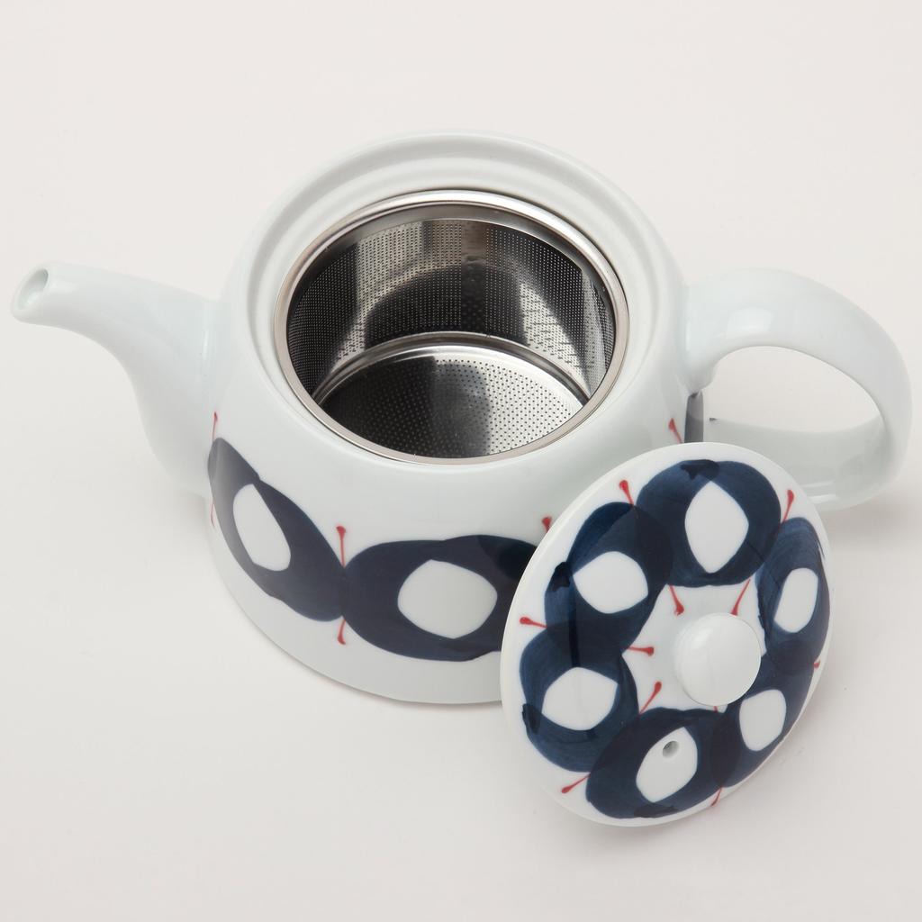 Ranchant NCK Teapot stainless steel tea x x 9 Ring Arita Made in Japan (with strainer), Multi, 18.3 10.7 cm, Pattern, Ware,