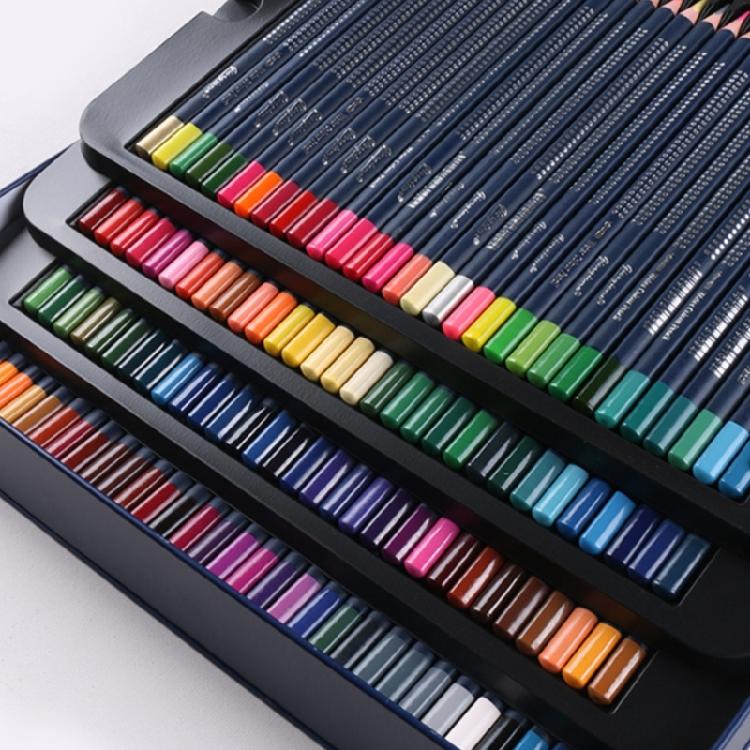Watercolour Colouring Pencil Set with Brush Water-Soluble Coloured Pencils in Metal Case for Kid Adult Artist Coloring