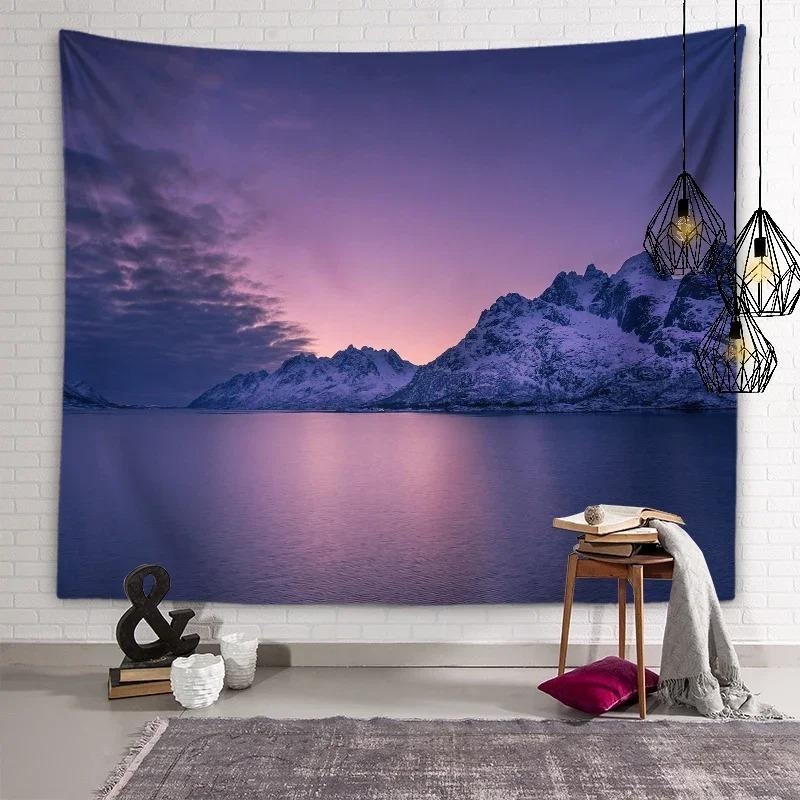 Natural Mountain Lake View Wall Decoration Tapestry Home Living Room Tapestry