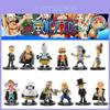 One Piece Anime Figure Set Luffy Red Hair Shanks Buggy Moria And Brook Models