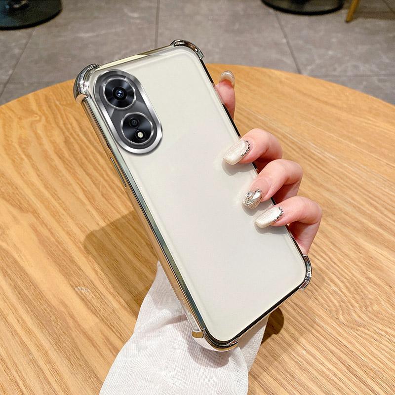 

For OPPO A38 Case OPPO A18 Phone Case oppo A58 A78 4G A58 5G Four Corners Thickening Shookproof Plating Silicone Soft back cover OPPO A38