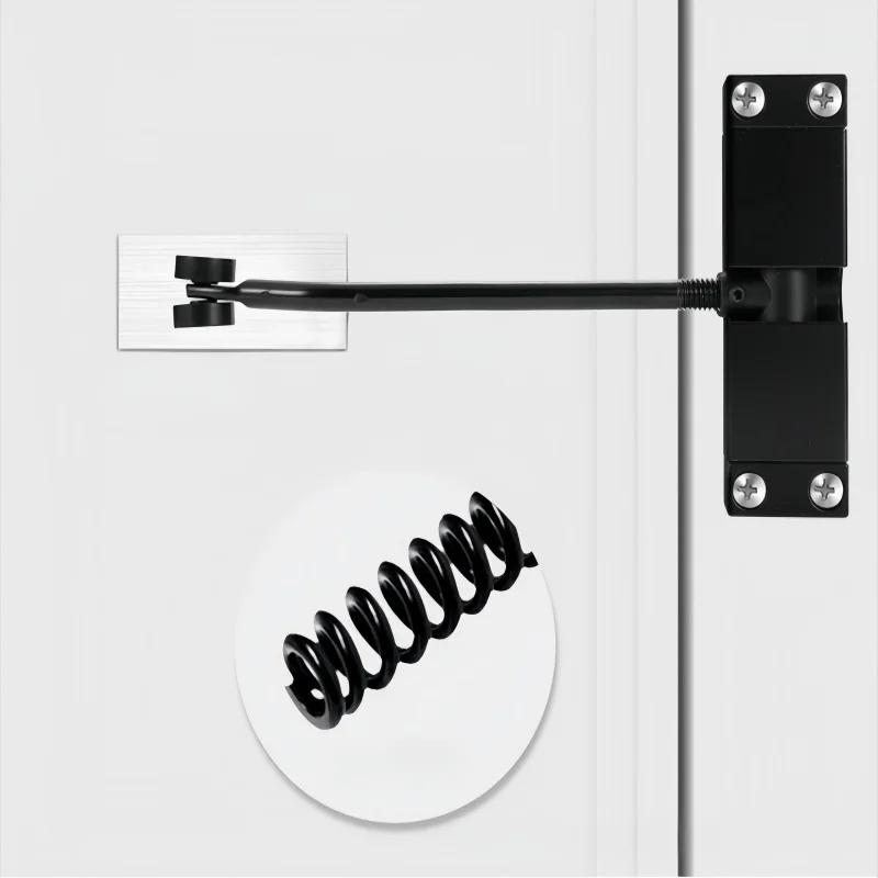 All Black/Silver Square Automatic Door Closer Spring Door Closing Device Force Adjustable Convert Hinged Doors To Self-Closing
