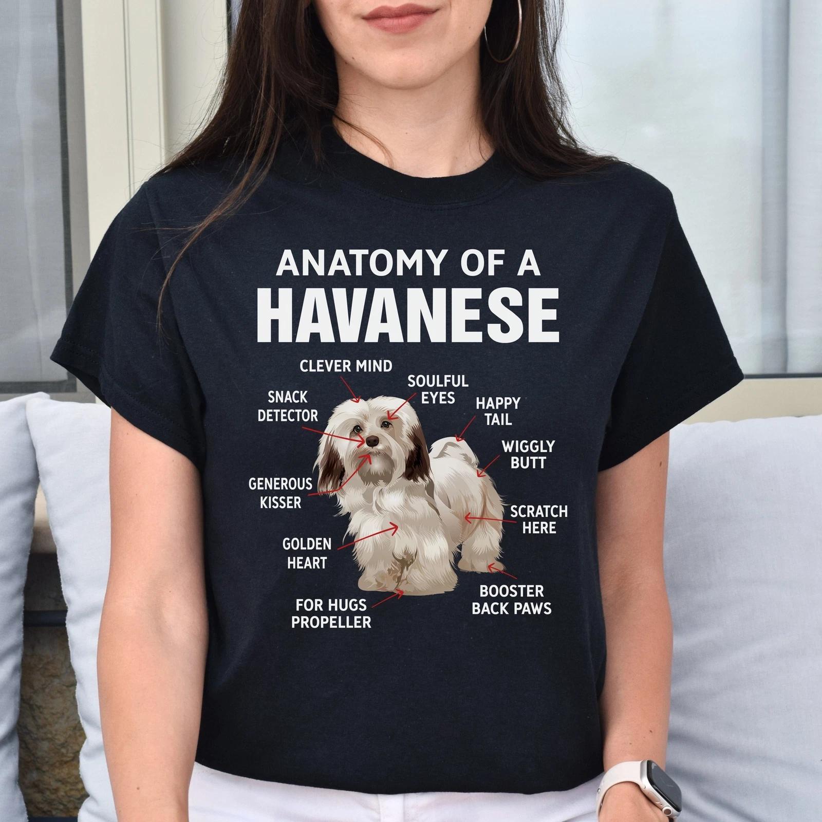 Anatomy of a Havanese Unisex T-Shirt gift Havanese dog owner tee dark heather S