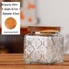 Retro Carved Storage Jar with Acacia Wood Lid for Grains, Dried Fruits, and Snacks