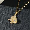 Huitan Sparkling Cubic Zirconia Christmas Tree Snowflake Pendant Necklace for Women Festival Luxury Party Aesthetic Jewelry GiftGood Product
