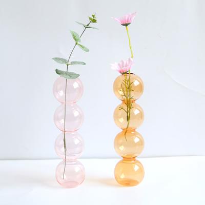 Nordische Heimdekoration Blumenvase Kreative Kugelförmige Kleine Vase Gefärbte Blasen Glasvase