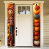 Thankgiving Vertical Door Banners 12x71 Inch Scarecrow Pumpkin Stack Front Door Decor Fall Harvest Hanging Porch Sign Outdoor Seasonal Backdrop Photo