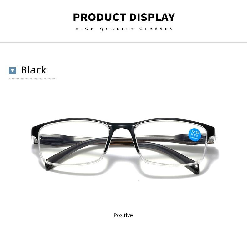 Half Frame Men Reading Glasses Sqaure Anti Blue Light Presbyopia Glasses Ultra Light Women Hyperopia Computer Glasses Read+1.0 +1.5 +2.0