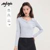 MJ STYLE Women's V-Neck Slim Fit Long Sleeve T-Shirt