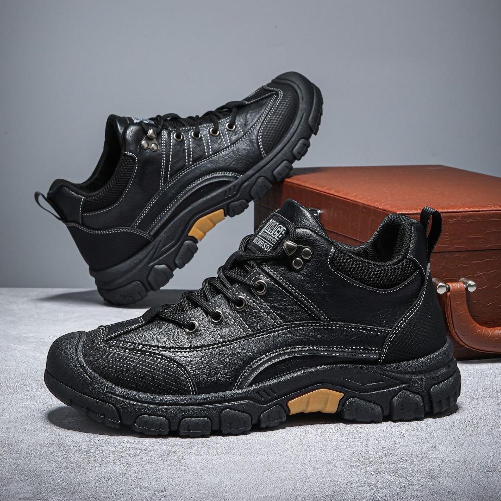 

Осенние мужские кроссовки для бега, дышащие, нескользящие, износостойкие, повседневные спортивные туфли, обувь для альпинизма и рыбалки EU38/CN39 чёрный