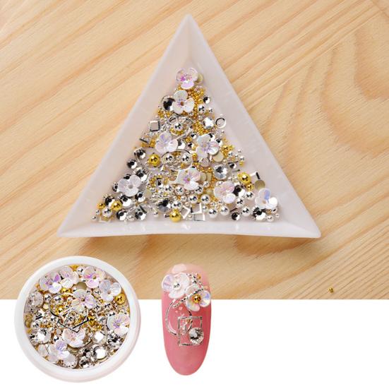 Shell Flower Bead Rhinestone Mixed 3D Nail Art Sequin DIY Manicure Jewelry Decor