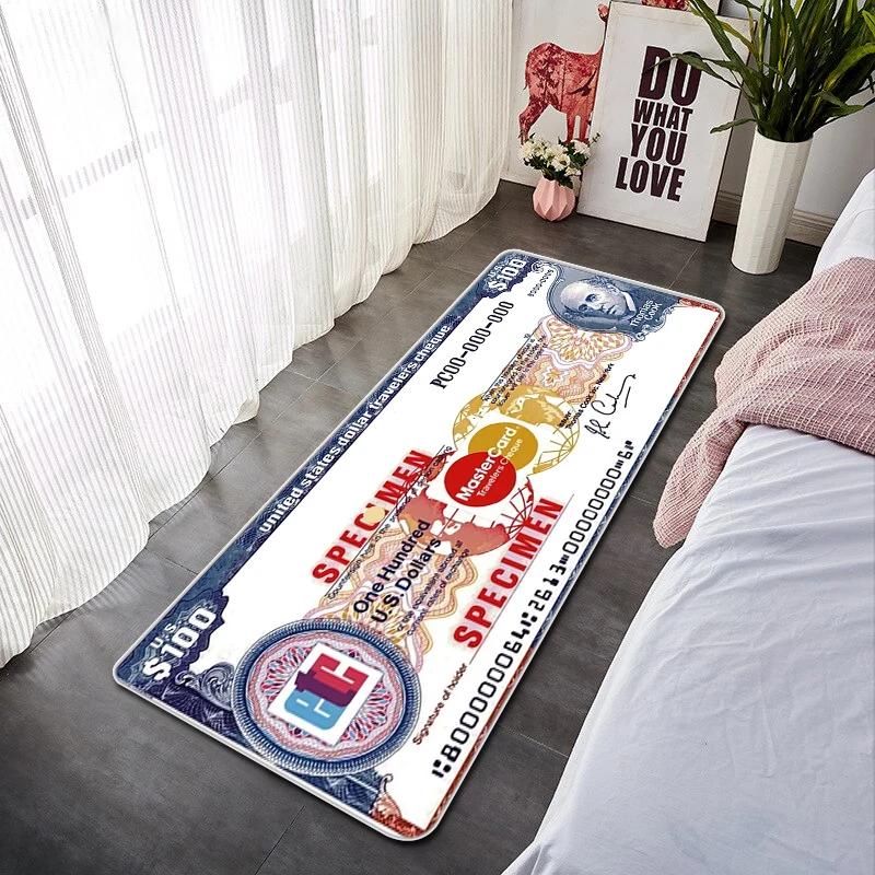 Dollar Doormat for Entrance Door Non-slip and Washable Kitchen Mat Absorbent Bathroom Rug Balcony Decorations Floor Mats Welcome