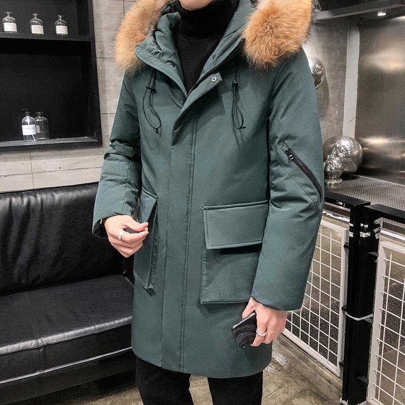 

Мужская куртка средней длины из высококачественного хлопка с капюшоном, зимняя мужская теплая и ветрозащитная куртка XXXXL