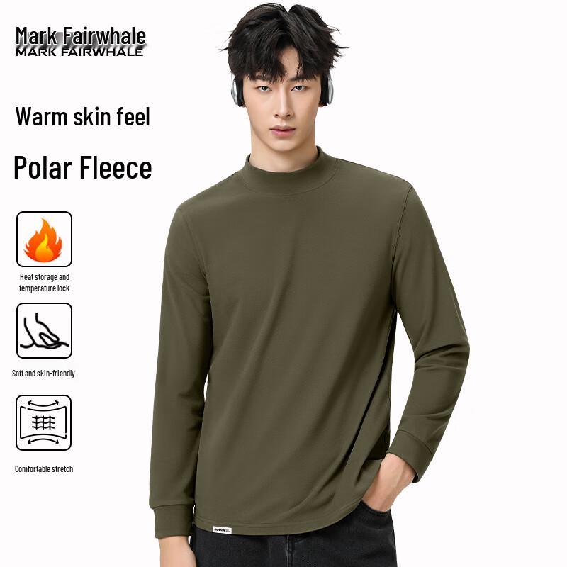Mark Fairwhale Men's Fleece-Lined Semi-High Collar Thermal T-shirt