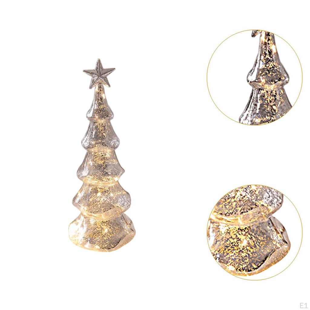 Glas Weihnachtsbaum Figur Licht Dekor beleuchtet Tischplatte