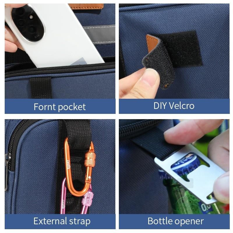 Oxford Cloth Portable Cooler Bag For Outdoor Camping And Picnic With Insulation And Large Capacity