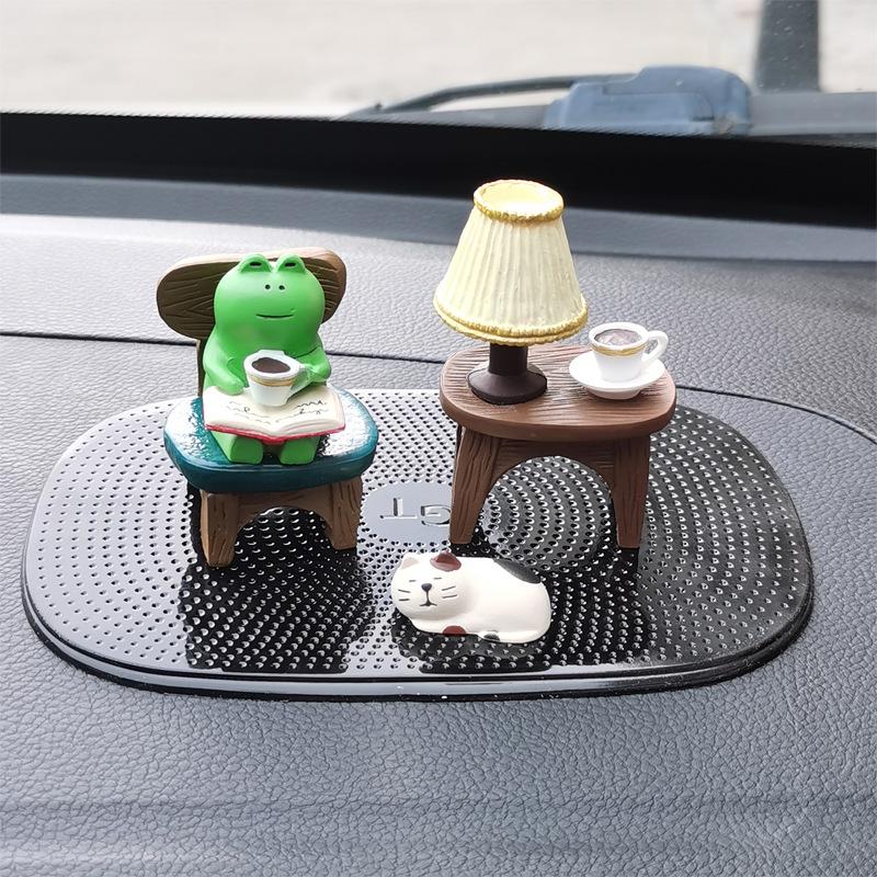 Zakka Żaba Uzdrowicielska Ozdoby Samochodowe: Urocza dekoracja wnętrza do domu, biura lub samochodu