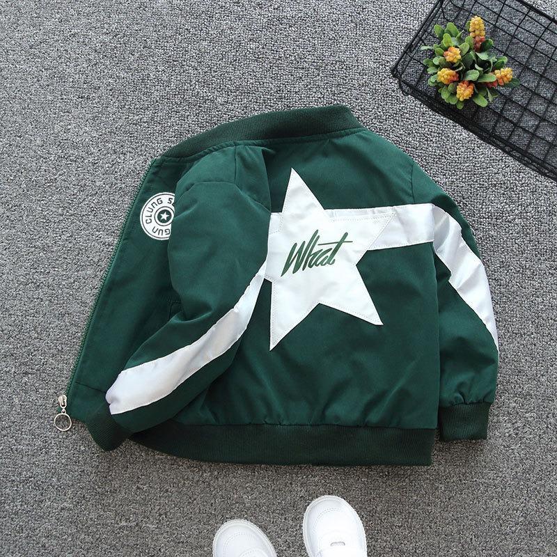 

Boys Spring Clothes, Children s Baseball Uniforms, Spring and Autumn Casual Cardigan Jackets 160cm зелений