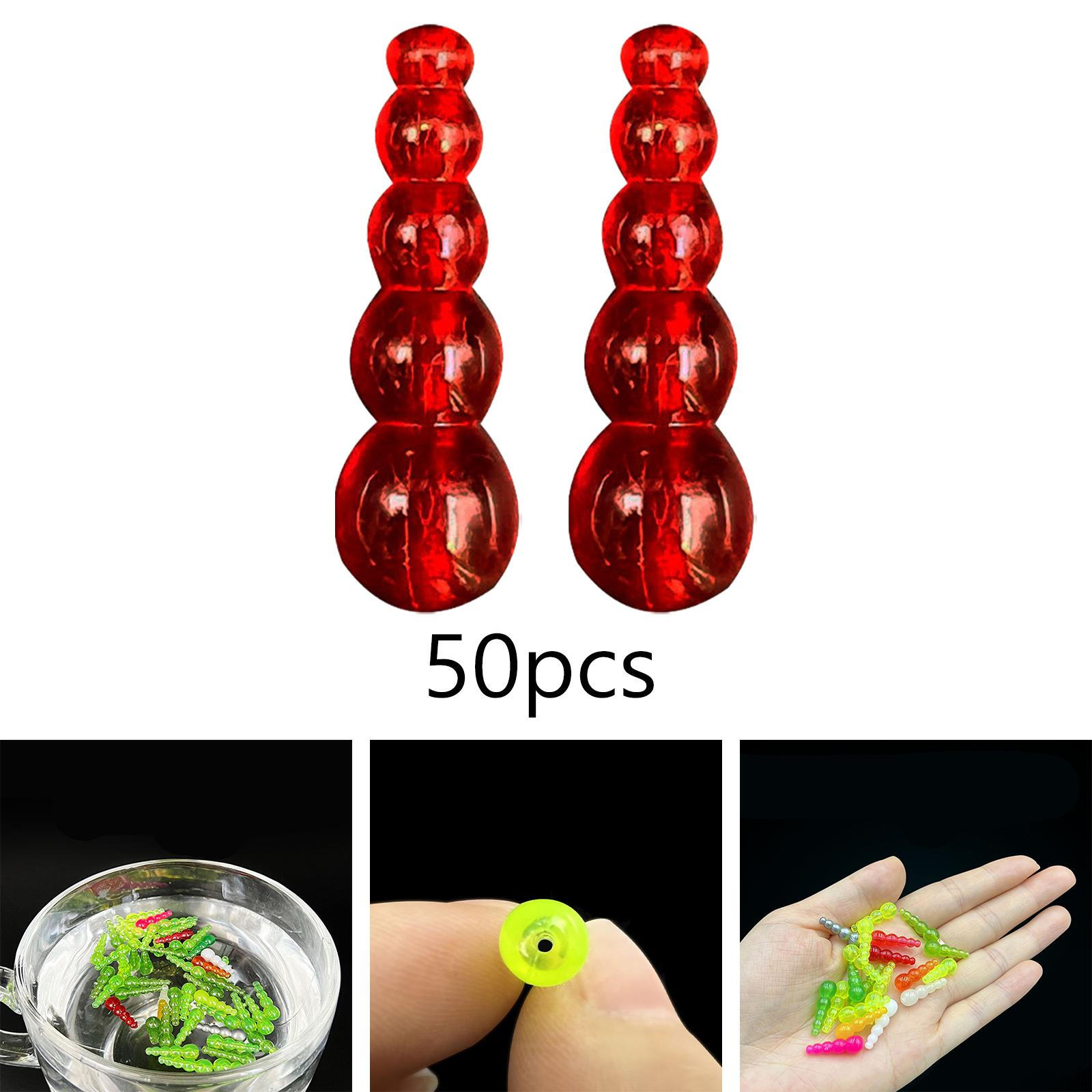 

Набор из 50 рыболовных бусин, бусины для ловли окуня, детали, пресноводные приманки, инструмент для снастей, Red