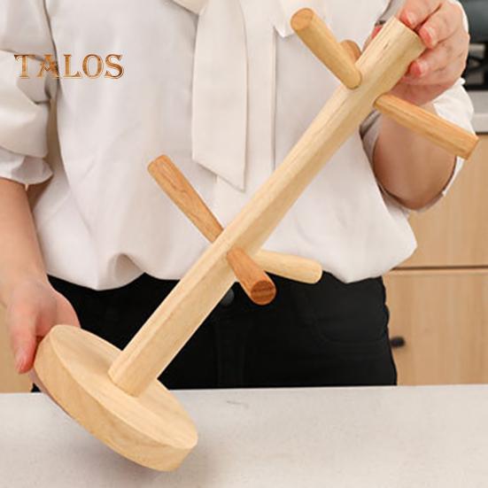 Becherhalter aus Holz, Baum, 6 Haken, robust, multifunktional, für Tee, Kaffeetasse, Organizer, Aufhänger, Ständer, Aufbewahrung, Abflussregal, Heimbedarf