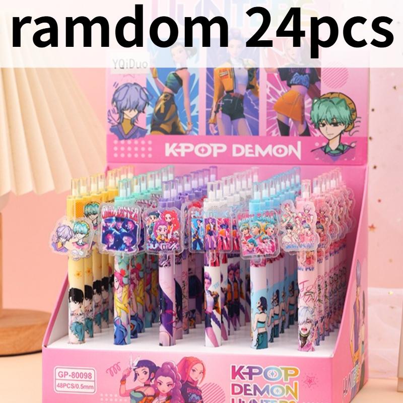 Anime K-pop Demonl Hunter Gel Pen Cute Ballpoint Pen Quick-Drying Smooth Writing Student Office Supplies Stationery Holiday Gift