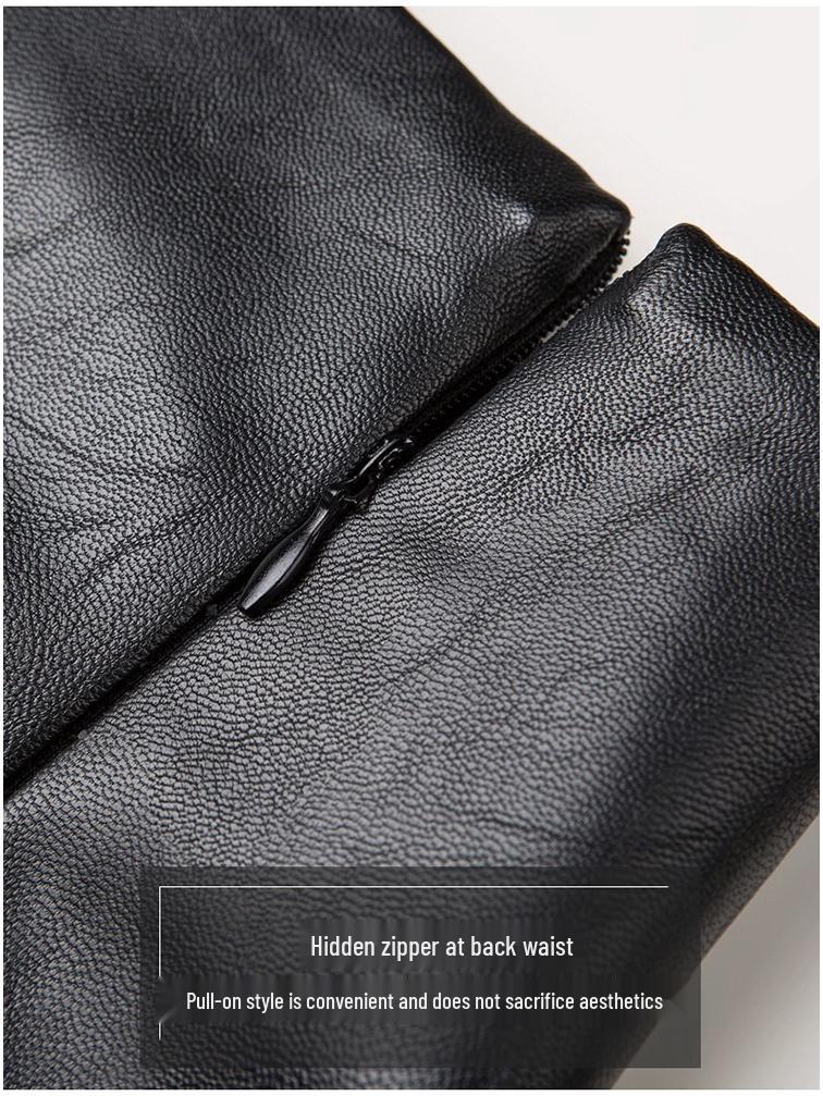 2023 Autumn Black High-Waist Leather Shorts for Women - Slimming, A-Line, Loose-Fit Wide Leg Design