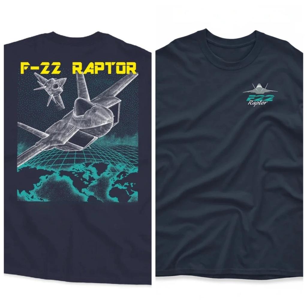 2026 F-22 Raptor Fighter Plane Graphic Unisex Military Enthusiast Shirt High Quality Cotton New O-neck Men Women Short Sleeve Tshirt
