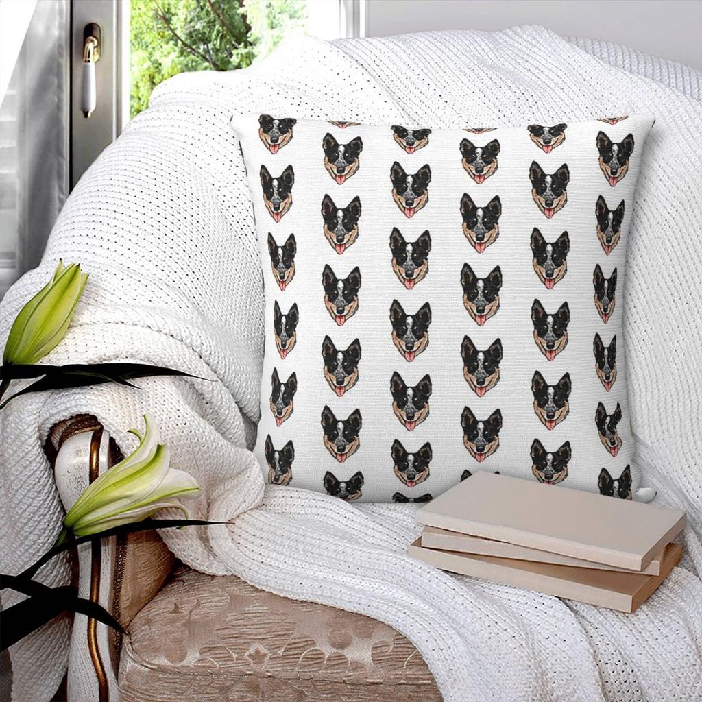 Australian Cattle Dog Lover Blue Heeler Love Square Pillowcase Pillow Cover Cushion Comfort Throw Pillow for Home Sofa
