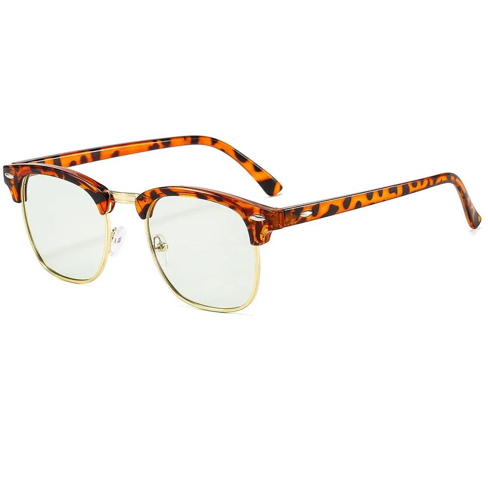 Semi Rimless Photochromic Glasses Anti Blue Light Blocking Color Changing Eyeglasses Square Computer Ray Retro Women Eyewear