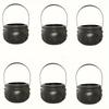 3/6pcs Halloween Witch Candy Bowl Mini Black Plastic Witches Cauldron Pumpkin Treat Bucket Candy Basket for Halloween Table Deco