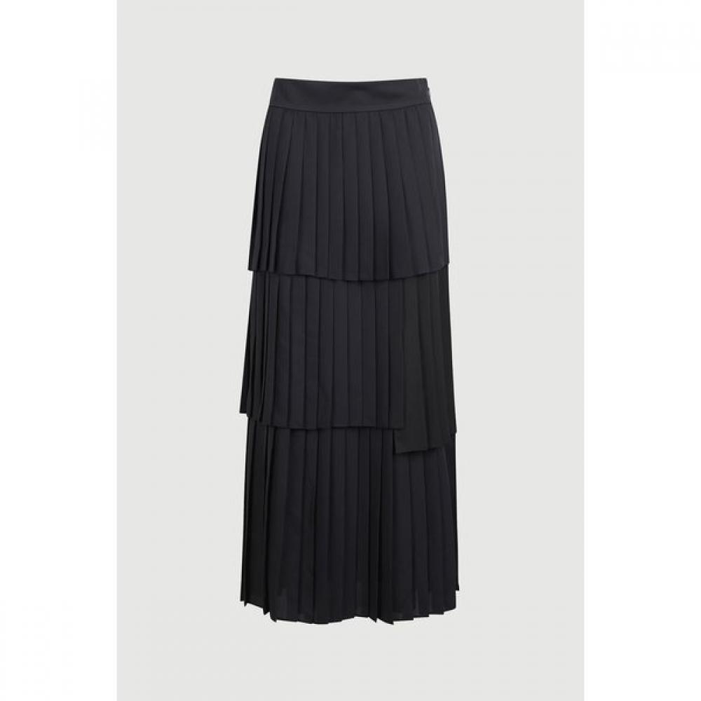 Lucky Chouette Color Mix Back Banding Pleated Skirt Lfkaa25130