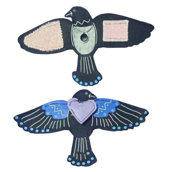 Raven Sewing Bag Guardian of Stitches Handmade Felt Crow Sewing Pouch Sewing Accessories Organizer Gift for Craft Lovers Mom Women