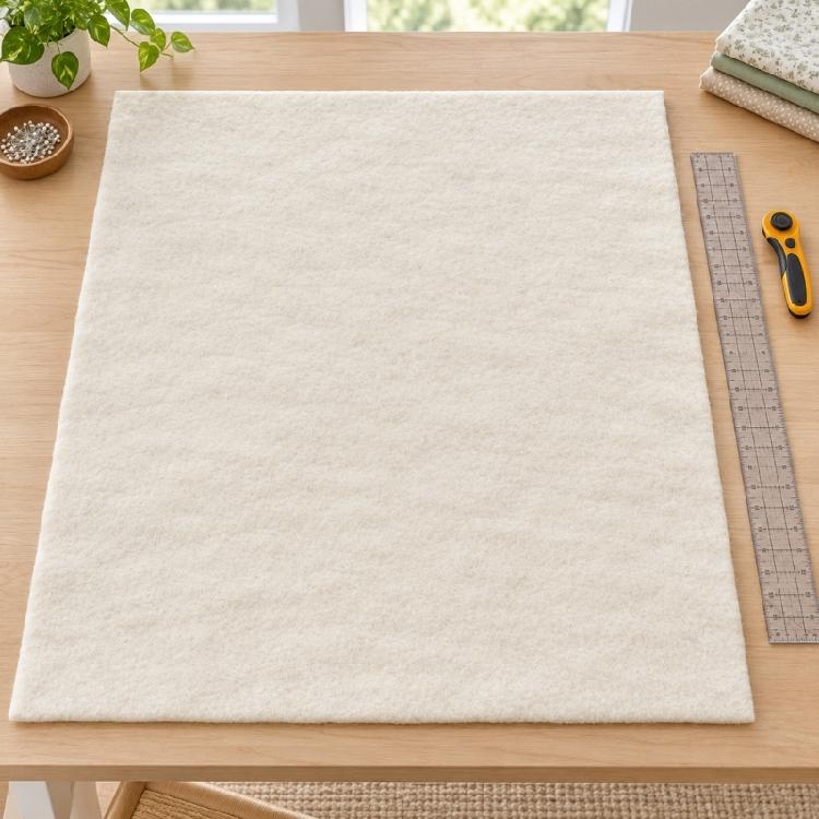 Cotton Batting Sheet for Sewing Construction, Piecing, Hand Stitching, Fabric Throws, and Stitched Craft Projects