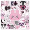 100PCS Pink Cute Goth Style Cartoon Stickers Suitcase Scrapbooking Laptop Stationery Toy Kawaii Graffiti Sticker Decorative