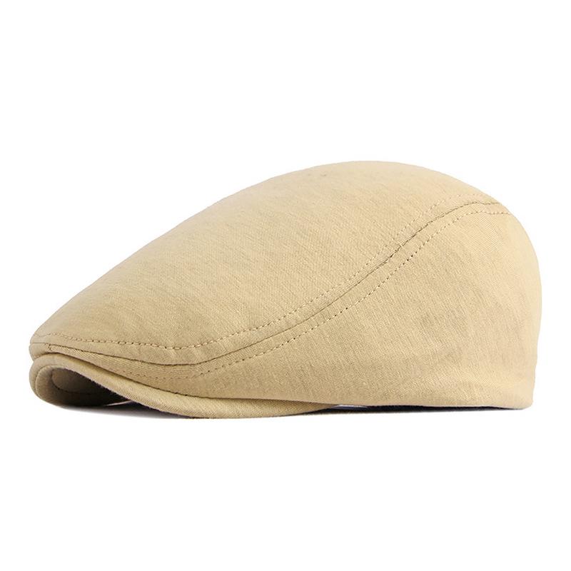 Unisex Retro Duckbill Cap - British Style, Solid Color, Ideal for Spring and Autumn, Perfect for Middle-Aged and Elderly.